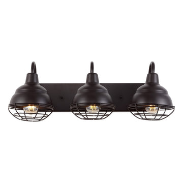 Levi 24.5" Industrial Farmhouse Iron LED Vanity - JONATHAN Y